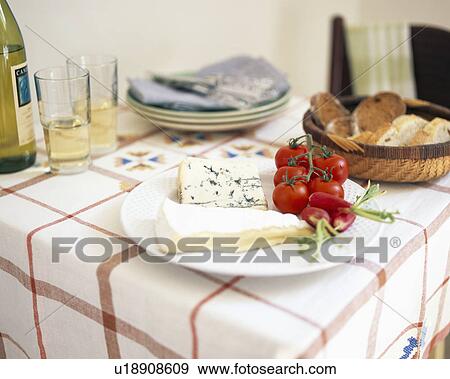 Close-up of plate of cheese and tomatoes on red checked tablecloth View Large Photo Image Stock Photo - Close-up of plate of cheese and tomatoes on red checked tablecloth. Fotosearch