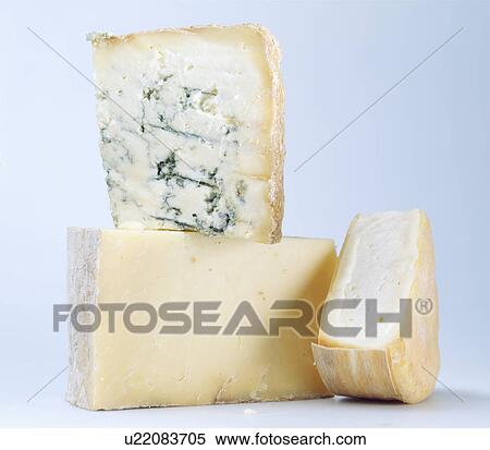 Stock Photography - Close-up of selection of French cheeses. Fotosearch