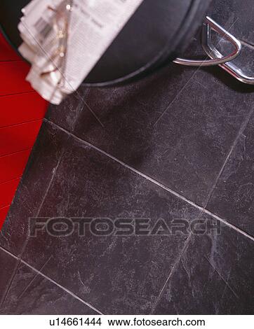 Picture - Close-up of slate tiled flooring. Fotosearch