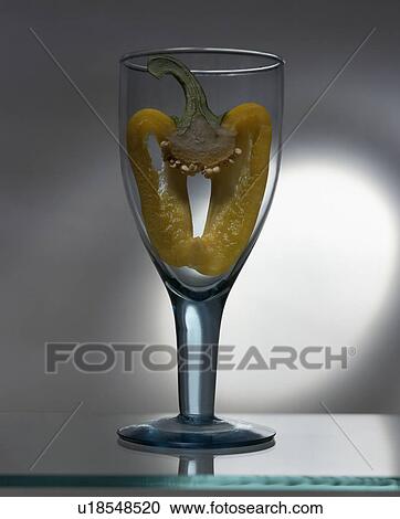 Close-up of sliced pepper in wine glass View Large Photo Image Stock Image - Close-up of sliced pepper in wine glass. Fotosearch