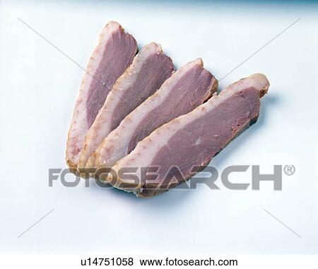 Close-up of slices of boiled bacon View Large Photo Image Stock Photo - Close-up of slices of boiled bacon. Fotosearch