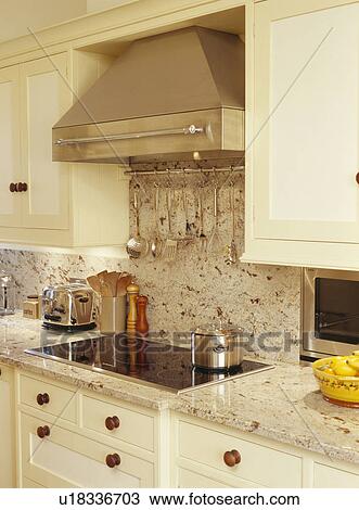 Close-up of stainless steel extractor above ceramic hob in granite worktop View Large Photo Image Stock Image - Close-up of stainless steel extractor above ceramic hob in granite worktop. Fotosearch