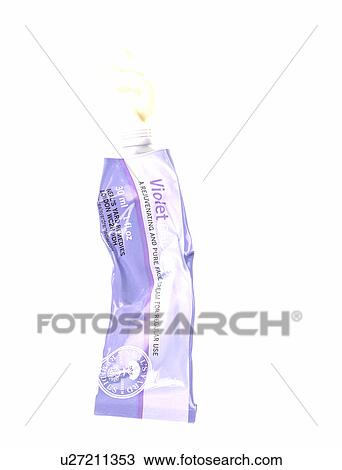 Stock Image - Close-up of tube of Neal's Yard 'Violet' facecream. Fotosearch