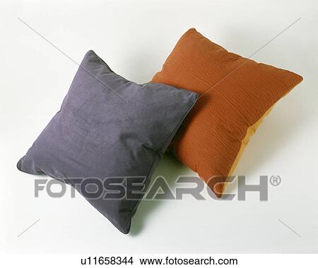 Close-up of two red and dark purple cushions View Large Photo Image Picture - Close-up of two red and dark purple cushions. Fotosearch