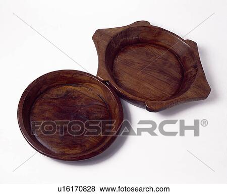 Close-up of two wooden platters View Large Photo Image Stock Photo - Close-up of two wooden platters. Fotosearch