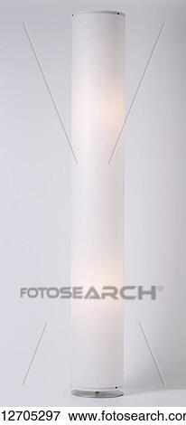 Close-up of white plastic cylindrical lamp View Large Photo Image Stock Photo - Close-up of white plastic cylindrical lamp. Fotosearch