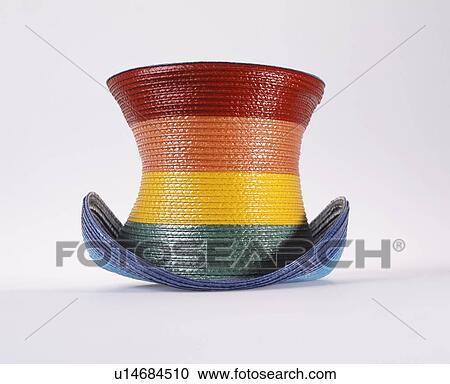 Close-up of woman's multi-coloured striped straw hat View Large Photo Image Stock Image - Close-up of woman's multi-coloured striped straw hat. Fotosearch