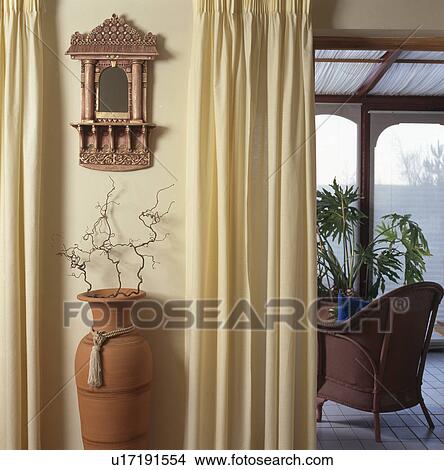 Cream curtain in traditional hall View Large Photo Image Picture - Cream curtain in traditional hall. Fotosearch