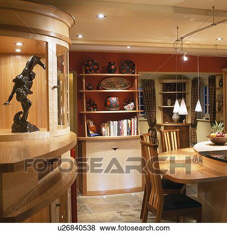 Stock Photo - Halogen track lighting in modern kitchen . Fotosearch