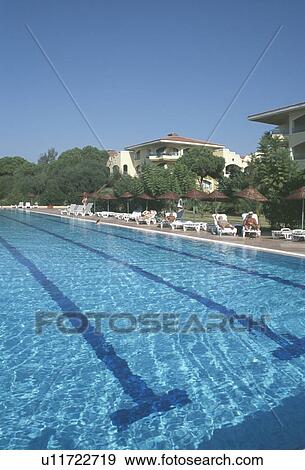 Stock Photo - Large hotel swimmingpool . Fotosearch