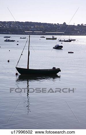 Moorings in Cornish bay, View Large Photo Image Stock Image - Moorings in Cornish bay,. Fotosearch