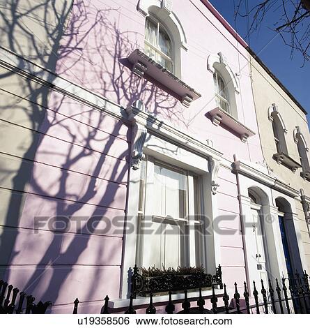 Pale pink Victorian terraced house in London View Large Photo Image Stock Photograph - Pale pink Victorian terraced house in London. Fotosearch