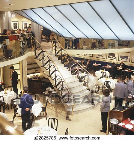 Stock Photograph - Staircase at Quaglino's restaurant in London. Fotosearch