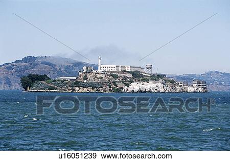 Alcatraz prison in the bay of San Francisco in California View Large Photo Image Stock Photo - Alcatraz prison in the bay of San Francisco in California . Fotosearch