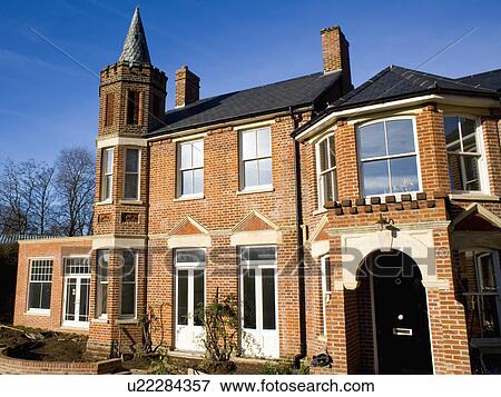 Stock Photo - Brick-built detached Victorian country house. Fotosearch