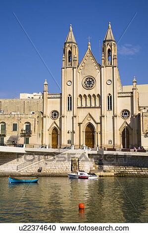 Stock Image - Church of Our Lady of Mount Carmel Balluta, Saint Julian’s, Malta. Fotosearch