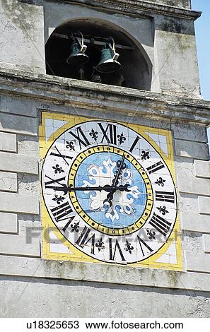Stock Image - Clock tower, Piazza Umberto, main town, Capri, Italy. Fotosearch