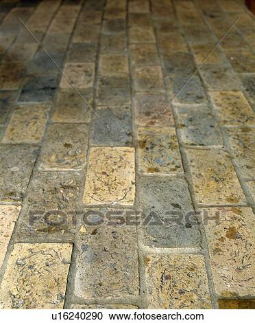 Stock Image - Close-up of brick flooring. Fotosearch