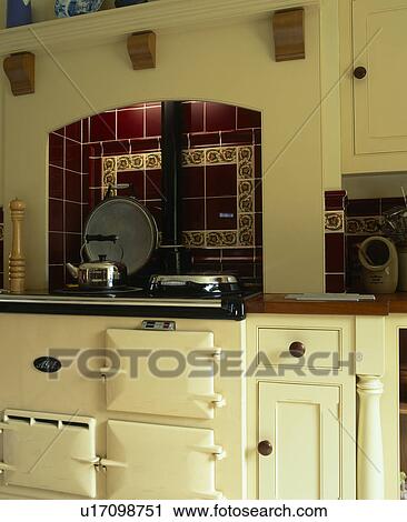 Close-up of cream Aga oven View Large Photo Image Stock Image - Close-up of cream Aga oven. Fotosearch