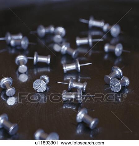 Close-up of group of metal map-tacks View Large Photo Image Stock Image - Close-up of group of metal map-tacks. Fotosearch