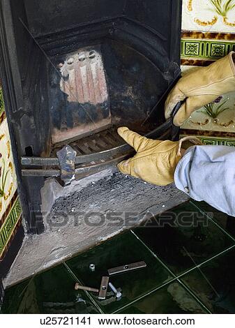 Close Up Of Hands Wearing Rubber Gloves Cleaning And Renovating