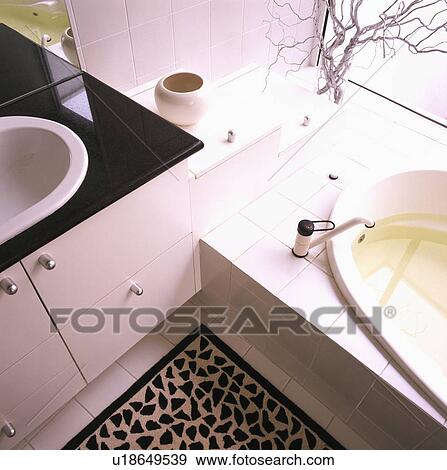 Stock Photo - Close-up of modern white bathroom. Fotosearch