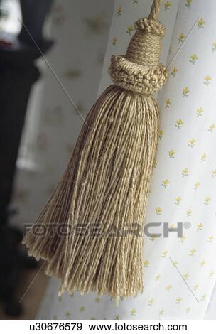 Close-up of natural hessian tieback View Large Photo Image Stock Photo - Close-up of natural hessian tieback. Fotosearch