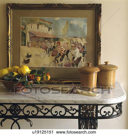 Close-up of old picture on marble-topped console table View Large Photo Image Stock Image - Close-up of old picture on marble-topped console table. Fotosearch