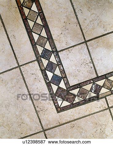 Close Up Of Patterned Ceramic Floor Tiles Stock Photo U12398587