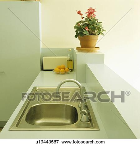 Close-up of stainless steel sink View Large Photo Image Stock Photo - Close-up of stainless steel sink. Fotosearch