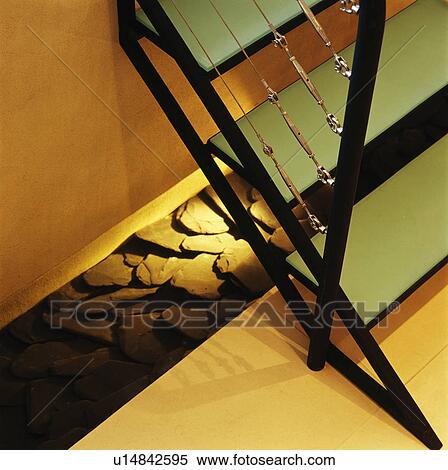 Stock Photography - Close-up of stairs above loose slates. Fotosearch