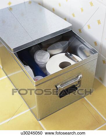 Close-up of toilet rolls in metal storage drawer View Large Photo Image Stock Image - Close-up of toilet rolls in metal storage drawer. Fotosearch