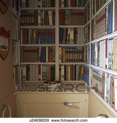 Close-up of trompe-l'oeil bookshelves View Large Photo Image Stock Photo - Close-up of trompe-l'oeil bookshelves. Fotosearch