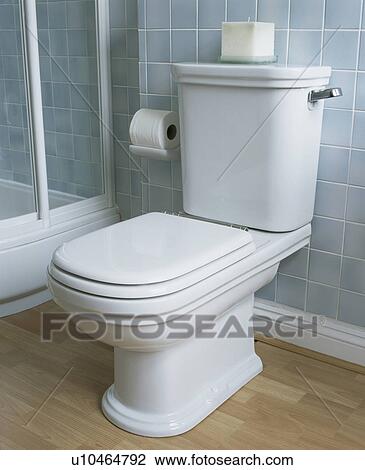 Close-up of white toilet View Large Photo Image Stock Image - Close-up of white toilet. Fotosearch