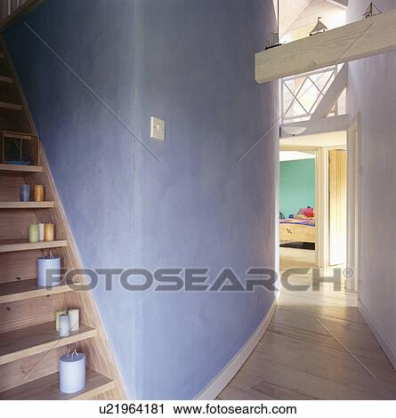 Curved pastel blue wall in modern hall View Large Photo Image Stock Image - Curved pastel blue wall in modern hall. Fotosearch