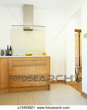 Extractor fan above fitted oak unit in modern kitchen View Large Photo Image Stock Image - Extractor fan above fitted oak unit in modern kitchen. Fotosearch
