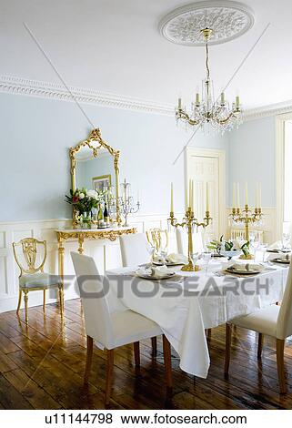 pale blue dining room
