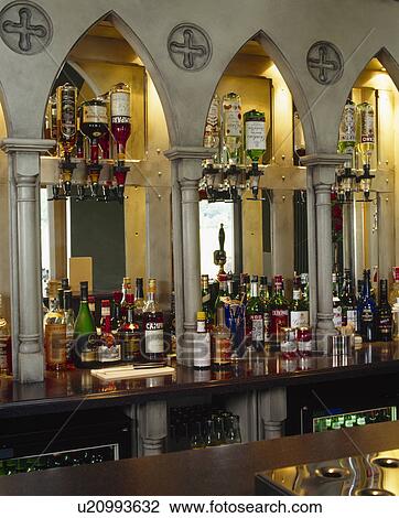 Stock Image - Gothic-style bar in hotel. Fotosearch