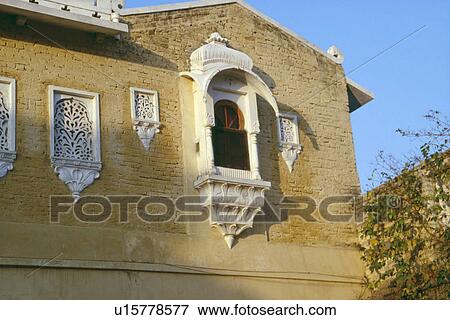 Stock Photo - Grillwork on marble windows of 17th century fortress Rawla Narlai fortress now a hotel in Rajastan. Fotosearch