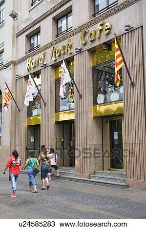 Stock Image - Hard Rock Cafe, Placa de Catalunya, Barcelona, Spain. Fotosearch