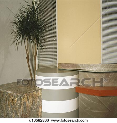 Stock Photograph - Houseplant in corner of modern office. Fotosearch