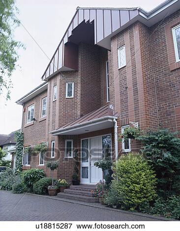 Stock Photo - Large brick-built modern townhouse. Fotosearch