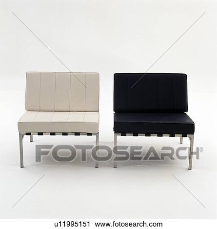 Modern black and cream leather chairs View Large Photo Image Stock Image - Modern black and cream leather chairs. Fotosearch