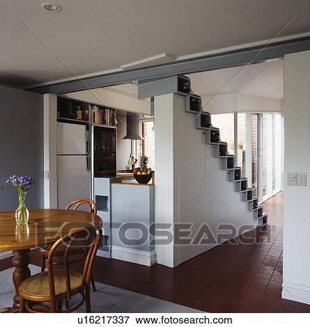 Modern open-plan kitchen and dining room View Large Photo Image Stock Photo - Modern open-plan kitchen and dining room. Fotosearch