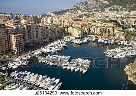 Overlooking Fontvieille Harbour, Port de Fontvieille, Fontvieille, Monaco, France View Large Photo Image Stock Photo - Overlooking Fontvieille Harbour, Port de Fontvieille, Fontvieille, Monaco, France. Fotosearch