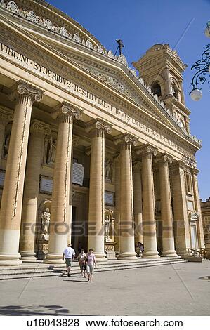 Parish Church of the Assumption of the Blessed Virgin Mary, also known as Church of Saint Mary, Mosta, Malta View Large Photo Image Stock Photo - Parish Church of the Assumption of the Blessed Virgin Mary, also known as Church of Saint Mary, Mosta, Malta. Fotosearch