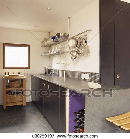 Polished concrete worktop on concrete unit in modern kitchen View Large Photo Image Stock Photo - Polished concrete worktop on concrete unit in modern kitchen. Fotosearch