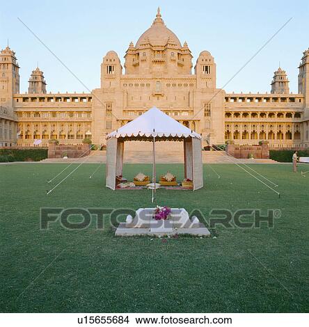 Small traditional Rajastani tent on lawn in front of the Palace of Jodhpur View Large Photo Image Picture - Small traditional Rajastani tent on lawn in front of the Palace of Jodhpur. Fotosearch