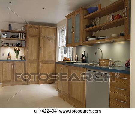 Stainless Steel Dishwasher In Light Oak Ed Unit Modern Stainless Steel Dishwasher In Light Oak