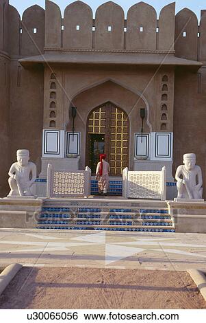 Statues above steps to entrance door in the courtyard of the Rajasvilas hotel near Jaipur View Large Photo Image Stock Photograph - Statues above steps to entrance door in the courtyard of the Rajasvilas hotel near Jaipur. Fotosearch